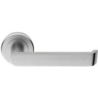 Loops PAIR Flat Faced Lever on Round Rose Chamfered Edge Concealed Fix Satin Chrome