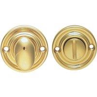 Loops Reeded Design Thumbturn Lock & Release Handle 42mm Dia Polished Brass in Metallics