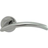 Loops PAIR Oval Shaped Arched Bar Handle Concealed Fix Round Rose Polished Chrome
