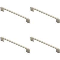 Loops 4x Slim D Shape Pull Handle 220 x 8.5mm 192mm Fixing Centres Satin Nickel in Metallics