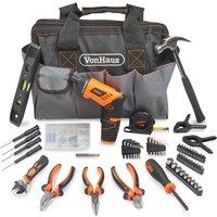 VonHaus Hand Drill & Household Tool Kit in Black
