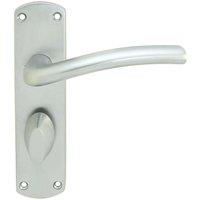 Loops Rounded Curved Bar Handle on Bathroom Backplate 170 x 42mm Satin Chrome
