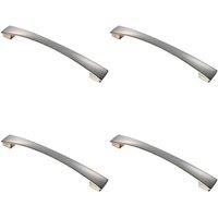 Loops 4x Curved Bow Pull Handle 218.5 x 26mm 192mm Fixing Centres Satin Nickel in Metallics