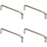 Loops 4x Round D Bar Pull Handle 244 x 19mm 225mm Fixing Centres Bright Steel in Metallics
