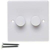Varilight JQP252W V-Pro White 2-Gang LED Trailing Edge Dimmer Switch 1 or 2 W