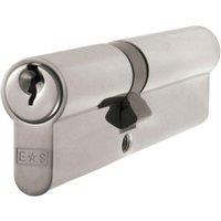 Loops 40/60mm Offset EURO Double Cylinder Lock Keyed to Differ 5 Pin Satin Chrome