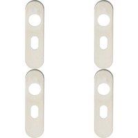 Loops 4x PAIR Radius UK Oval Cylinder Plate Cover 170 x 45 x 8mm Satin Steel in Metallics