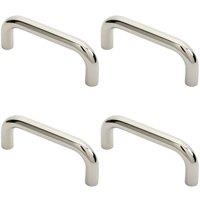 Loops 4x Round D Bar Pull Handle 169 x 19mm 150mm Fixing Centres Bright Steel in Metallics