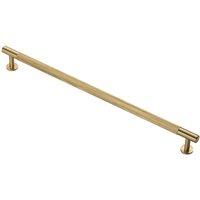 Loops Knurled Bar Door Pull Handle - 350mm x 13mm - 320mm Centres - Satin Brass in Metallics
