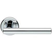Loops PAIR Straight T Bar Handle on Round Rose Concealed Fix Polished Chrome