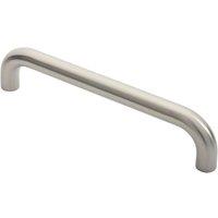 Loops Round D Bar Pull Handle 325 x 25mm 300mm Fixing Centres Satin Steel in Metallics