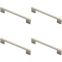 Loops 4x Slim D Shape Pull Handle 152 x 7.5mm 128mm Fixing Centres Satin Nickel in Metallics
