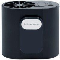 Leaper New Hanging Waist Fan Portable Night Light Rechargeable Hands-free Lazy Fan in Black
