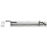 Loops Cranked Barrel Surface Mounted Door Bolt Lock 200 x 38mm Satin Stainless Steel in Metallics