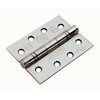 Loops 3 PACK 102 x 76mm Ball Bearing Hinge Bright Stainless Steel Interior Door in Metallics