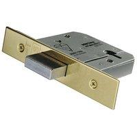 Loops 64mm 5 Lever Mechanism BS Deadlock Stainless Brass Door Security Latch in Metallics