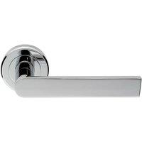 Loops PAIR Flat Rectangular Bar Handle on Round Rose Concealed Fix Polished Chrome
