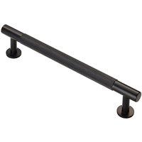 Loops Knurled Bar Door Pull Handle 190 x 13mm 160mm Fixing Centres Matt Black