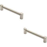 Loops 2x Round Tube Pull Handle 180 x 16mm 160mm Fixing Centres Satin Nickel in Metallics