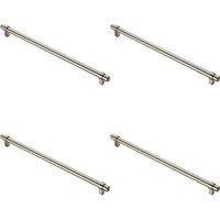 Loops 4x Round T Bar Cabinet Pull Handle 360 x 14mm 320mm Fixing Centres Satin Nickel in Metallics