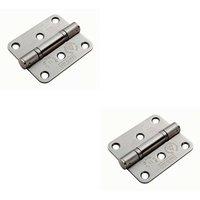 Loops 2x PAIR 76 x 67 x 2.5mm Ball Bearing Hinge Satin Stainless Steel Interior Door in Metallics