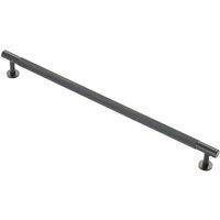 Loops Knurled Bar Door Pull Handle - 350mm x 13mm - 320mm Centres - Matt Black