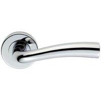 Loops PAIR Curved Flowing Flared Handle Concealed Fix Round Rose Polished Chrome