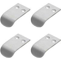 Loops 4x Semi Concealed Cabinet Finger Pull Handle 12mm Fixing Centres Satin Chrome