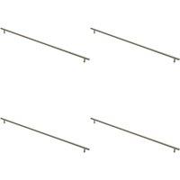 Loops 4x Round T Bar Cabinet Pull Handle 668 x 12mm 608mm Fixing Centres Satin Nickel in Metallics