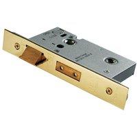 Loops Architectural Tubular Locking Bathroom Door Latch 64mm Stainless Brass in Metallics
