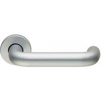 Loops PAIR 19mm Round Bar Safety Lever on Round Rose Concealed Fix Satin Aluminium