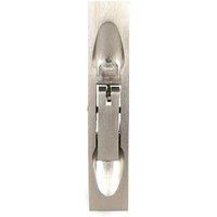 Loops Lever Action Flush Door Bolt with Flat Keep Plate 204 x 20mm Satin Nickel in Metallics