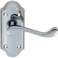 Loops PAIR Victorian Scroll Lever on Short Latch Backplate 112 x 48mm Polished Chrome