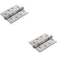 Loops 2x PAIR 102 x 76 x 3mm 13 Ball Bearing Hinge Satin Stainless Steel Interior Door in Metallics