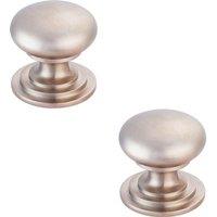 Loops 2x Victorian Round Cupboard Door Knob 38mm Dia Satin Nickel Cabinet Handle in Metallics