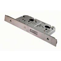 Loops Architectural DIN Euro Profile Deadlock 60mm Backset Satin Stainless Steel in Metallics