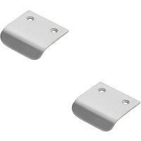 Loops 2x Semi Concealed Cabinet Finger Pull Handle 29mm Fixing Centres Satin Chrome