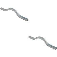 Loops 2x Curved Square Bar Pull Handle 240 x 12mm 160mm Fixing Centres Chrome