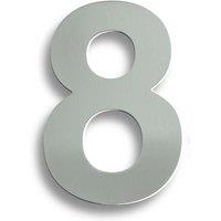 Loops 178mm Front Door Numerals '8' 150mm Fixing Centres Satin Stainless Steel in Metallics