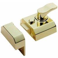 Loops Deadlocking Rim Cylinder Nightlatch 40mm Electro Brassed Door Security Lock in Metallics