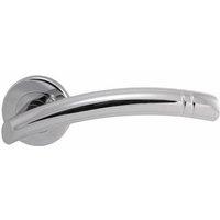 Loops PAIR Arched Round Bar Lever with Ring Detailing Concealed Fix Polished Chrome