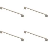 Loops 4x Slim D Shape Pull Handle 290 x 9mm 256mm Fixing Centres Satin Nickel in Metallics