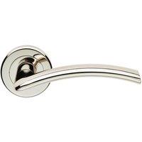 Loops PAIR Flat Arched Style Handle on Round Rose Concealed Fix Polished Nickel in Metallics