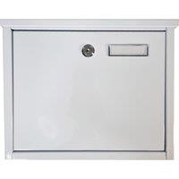 Furnished Outdoor Wall Mounted Post Box with Cylinder Lock in White