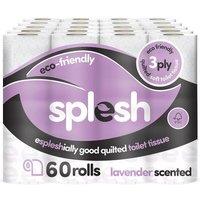 Splesh Toilet Roll' Soft & Quilted, Lavender 60 Rolls in White