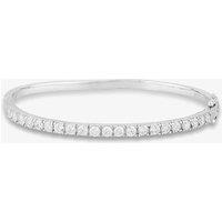 Starbright Women's Silver 3mm Cubic Zirconia Four Claw Set Hinged Bangle BA620(3M) 3A