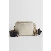 'Verona' Crossbody Tassel Bag With Leopard Strap