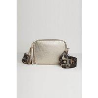 'Verona' Crossbody Tassel Bag With Leopard Strap