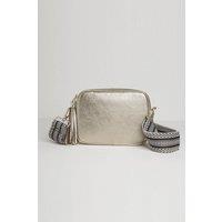 'Verona' Crossbody Tassel Bag With Aztec Strap