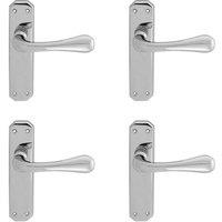 Loops 4x PAIR Heavy Duty Handle on Angular Latch Backplate 180 x 40mm Polished Chrome